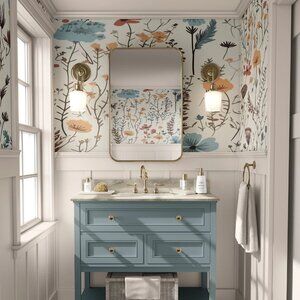 Wild Flowers Wallpaper Peel and Stick Wallpaper Removable Traditional Pre-Pasted